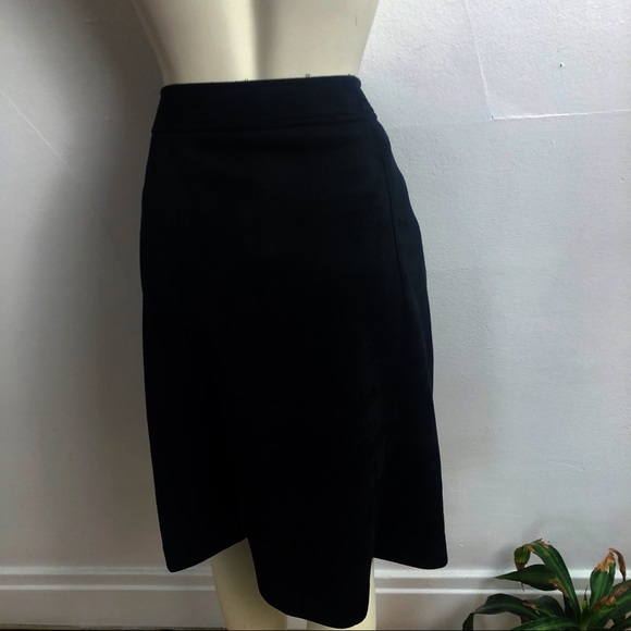 LOFT Faux Suede Skirt With Gold Buttons - Picture 4 of 7